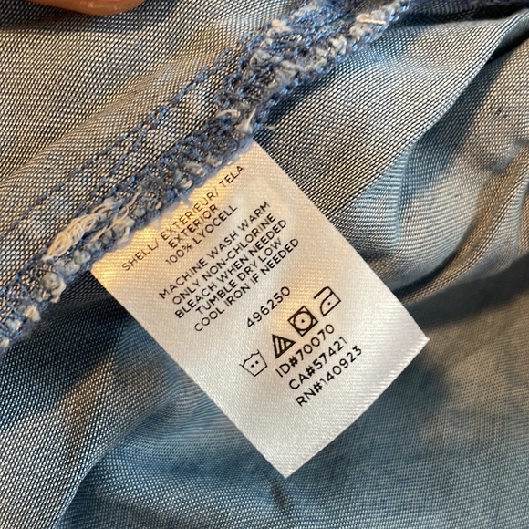 LOFT Chambray Wrap Top Petite - Picture 5 of 5